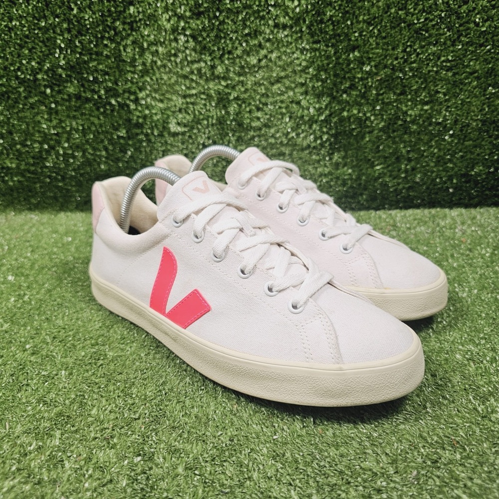 Veja Esplar SE Canvas Low Top White Rose-Fluo Petale Casual Shoes Womens 10